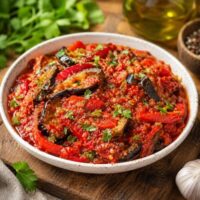 Рецепт вкусной закуски из баклажанов в томатно-перечной заправке