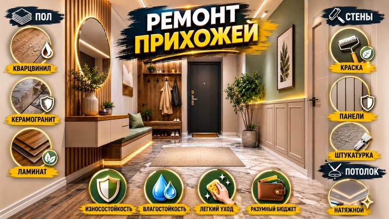 Ремонт современной прихожей: материалы для пола, стен и потолка, а также советы по дизайну и планировке