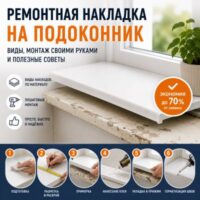 Ремонтная накладка на подоконник ПВХ: что это, зачем нужна и как защитить подоконник при ремонте
