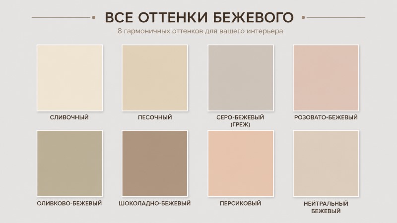 Бежевые оттенки для интерьера: 8 гармоничных вариантов