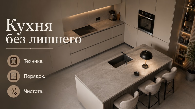 минимализм в интерьере кухни