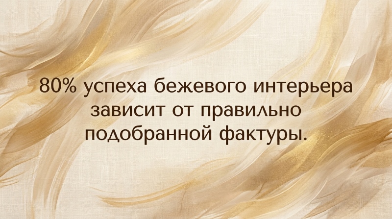80% успеха бежевого интерьера зависит от правильно подобранной фактуры