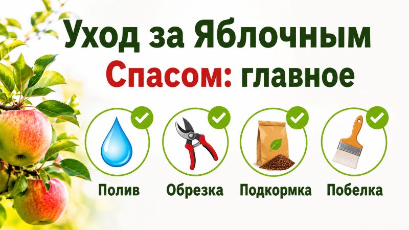 Яблоня сорта Яблочный Спас: уход, полив, обрезка, подкормка