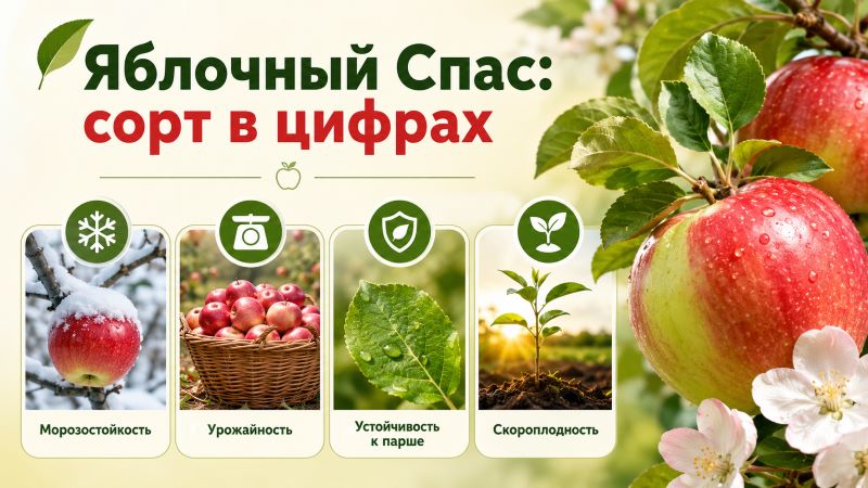 Яблоня сорта Яблочный Спас: морозостойкость, урожайность, устойчивость к парше, скороплодность