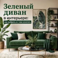 Зеленый диван в интерьере: как выбрать и с чем сочетать