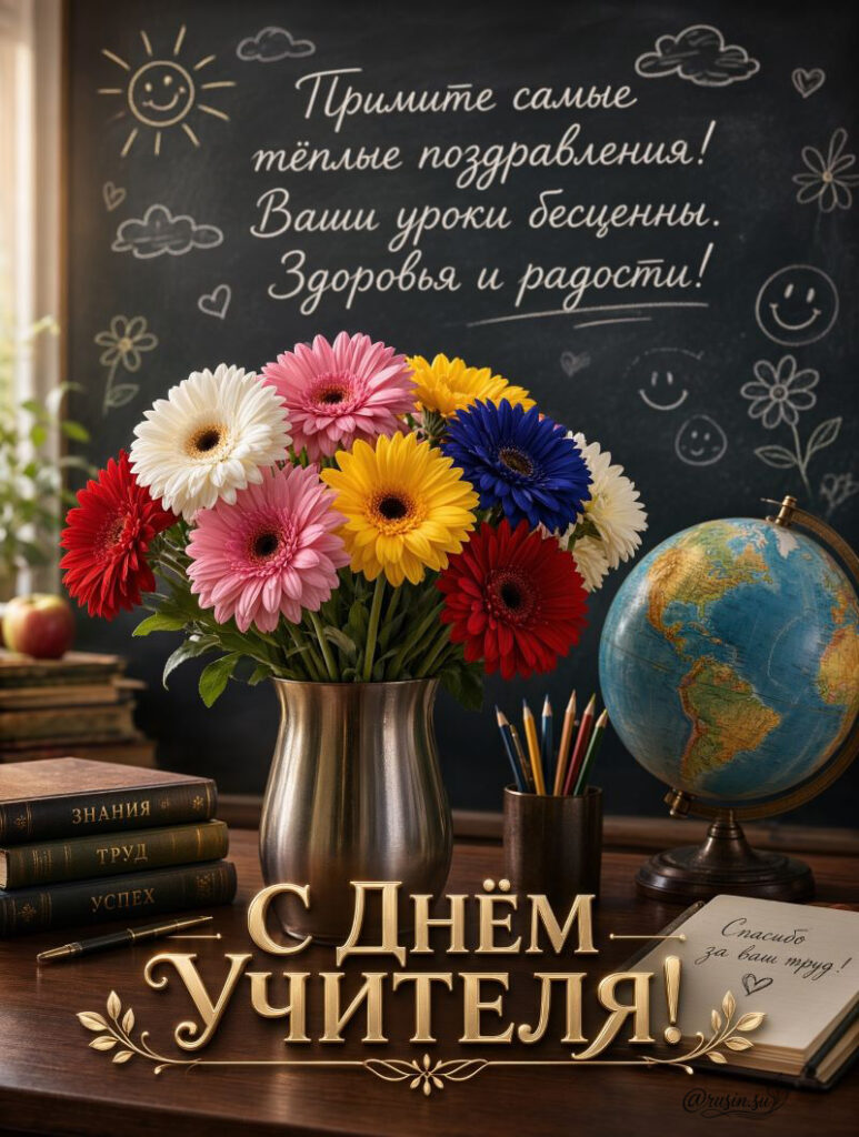 День Учителя Картинки Красивые с Пожеланиями с герберами