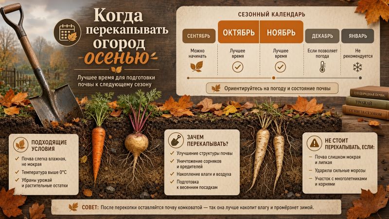 Когда перекапывать огород осенью: календарь и условия