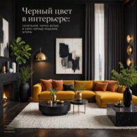 Черный цвет в интерьере: сочетания, черно-белые и серо-черные решения, шторы