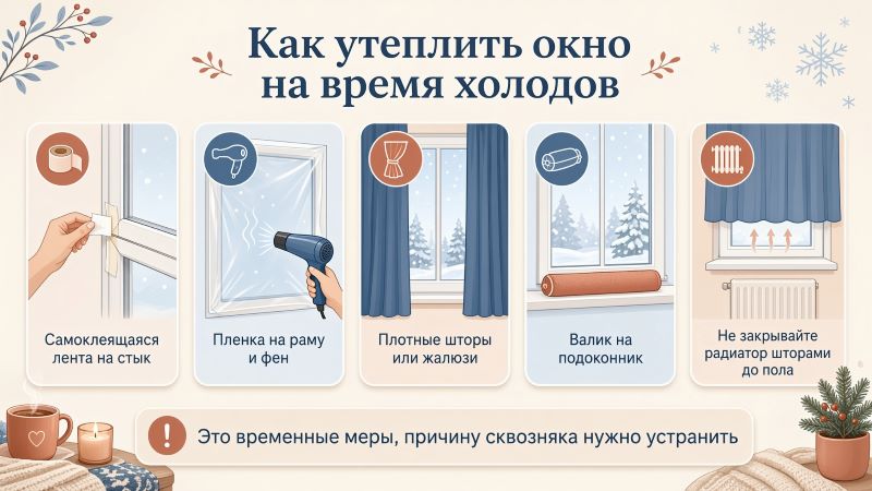 Как утеплить окно на зиму: 5 способов